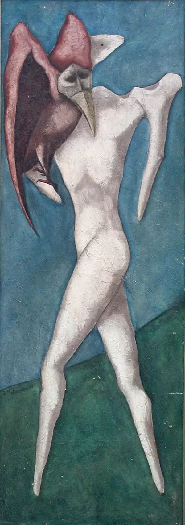 young-boy-and-bird-painting-by-bahman-mohasses